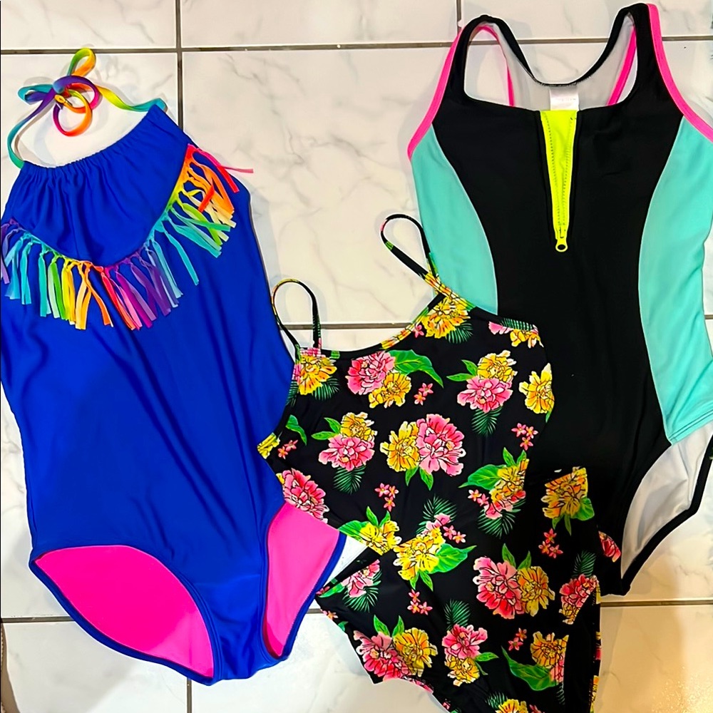 Colorful Swimsuit Trio Girls XL 14/16